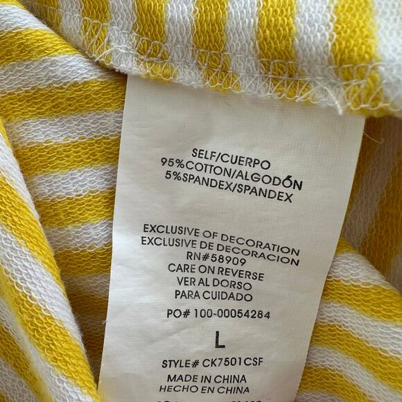 Copper Key Yellow Stripe Dress with Ruffle Size Large - Picture 6 of 6